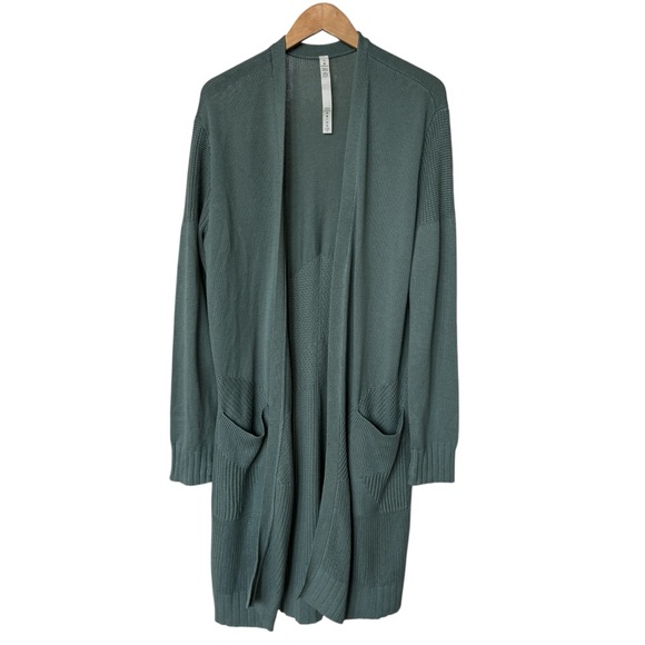 Lululemon Women's XL Sincerely Yours Green Wrap Sweater Long Sleeve Casual Knit - Picture 3 of 11